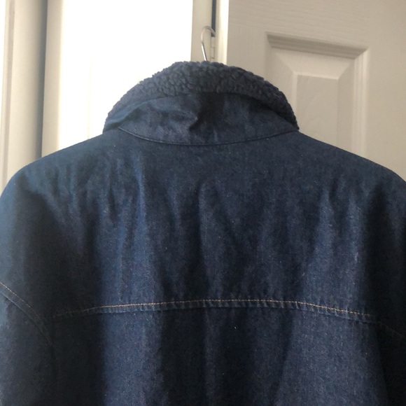 Oak + Fort Denim Bomber Jacket with dyed Shearling collar - Picture 4 of 6